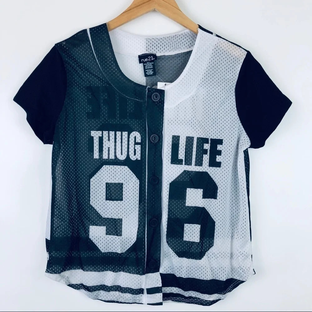 NWT Rue 21 Thug Life‎ 96 Mesh Jersey Shirt 90s New